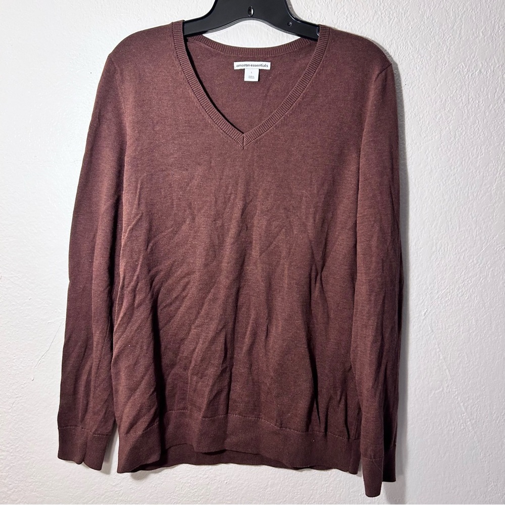 brown vneck sweater